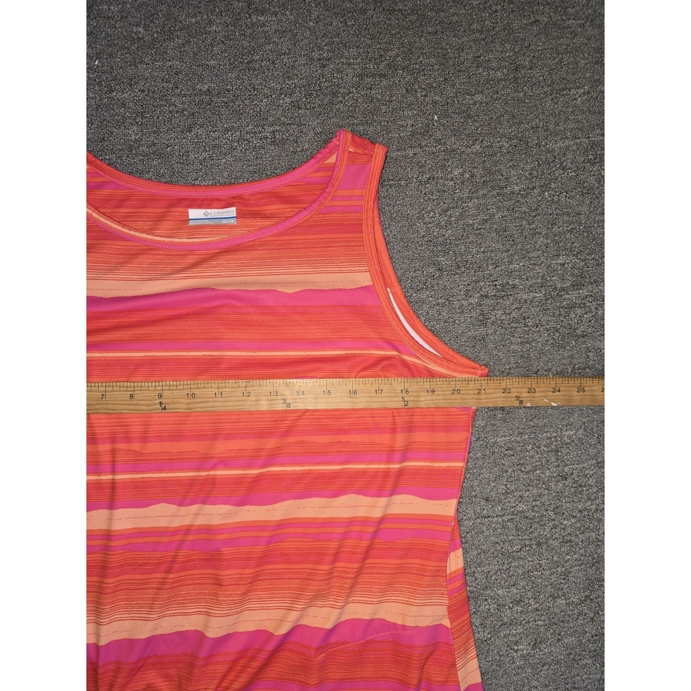 Columbia Women's Large Chill River Printed Dress Orange Stripes Size 1X - Picture 6 of 8